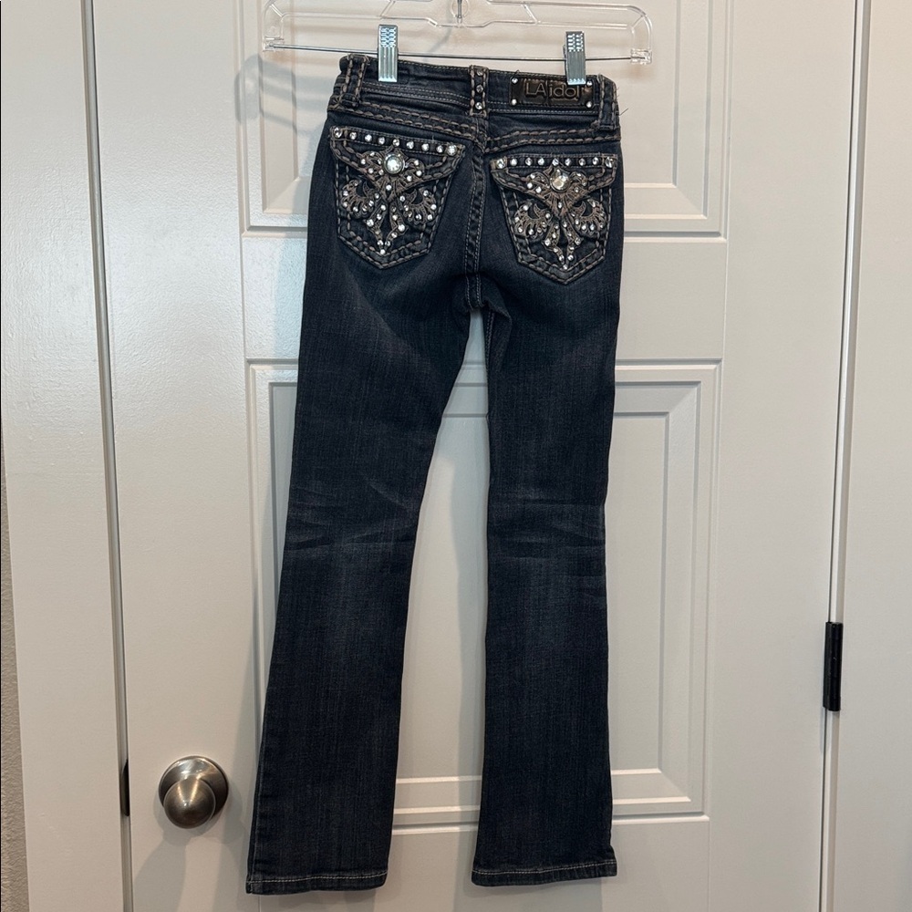 L.A. Idol Dark Blue Kids Jeans with Studded Pockets